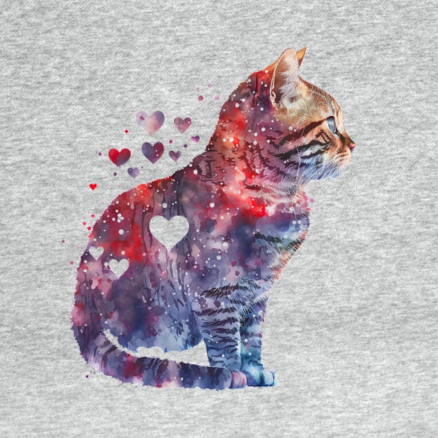 Bundle of love american shorthair cat- a Purr-fect valentine gift for the feline-loving pet lover by UmagineArts